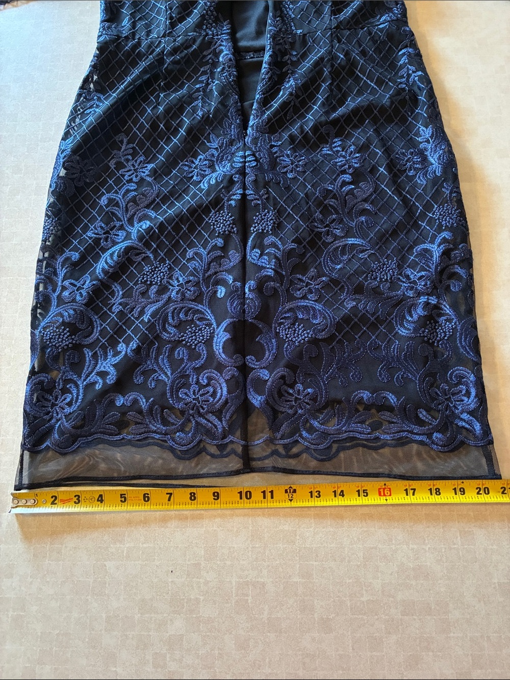 Donna Karan New York Black/Blue Lace Dress 12 - Picture 7 of 13